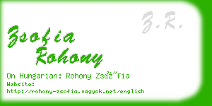 zsofia rohony business card